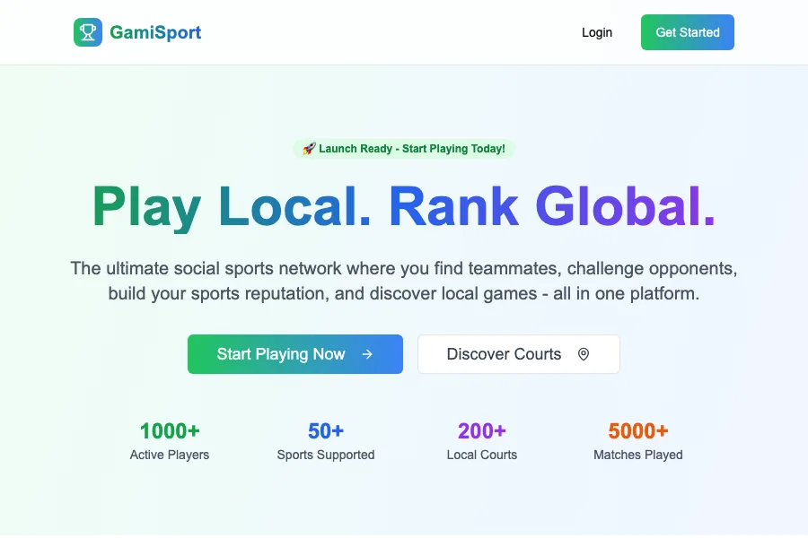 Project 42 Gami Sport homepage