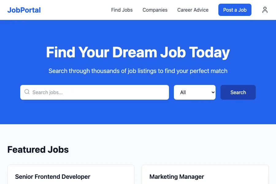 Project 37 HirePath Talent Portal homepage