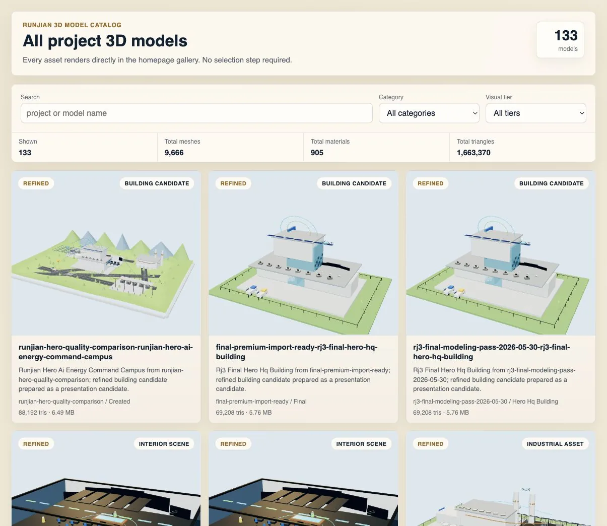 3D Models Demo Assets 1 homepage