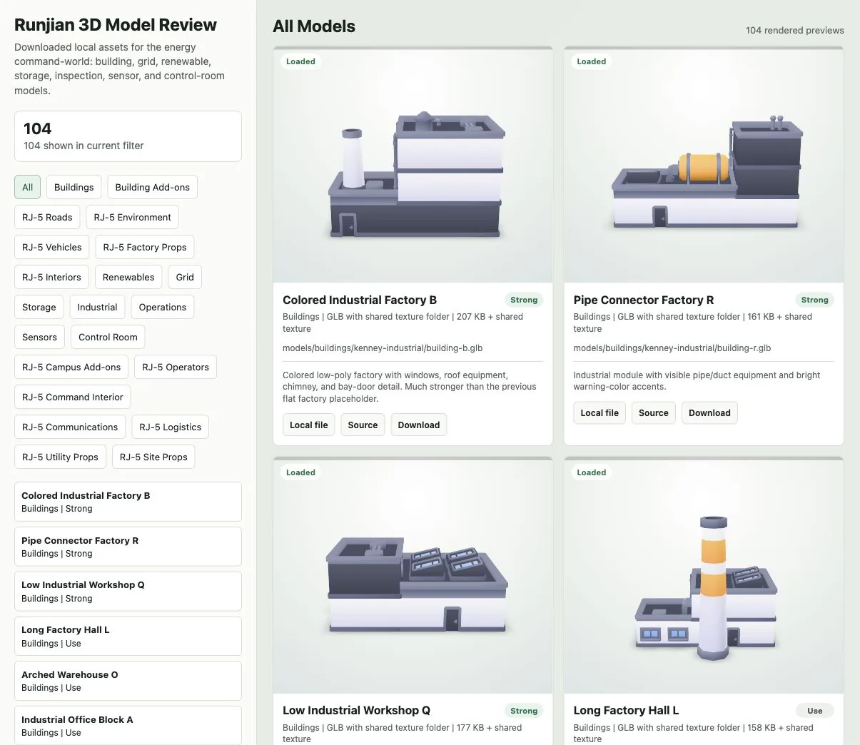 3D Models Demo Assets 2 homepage