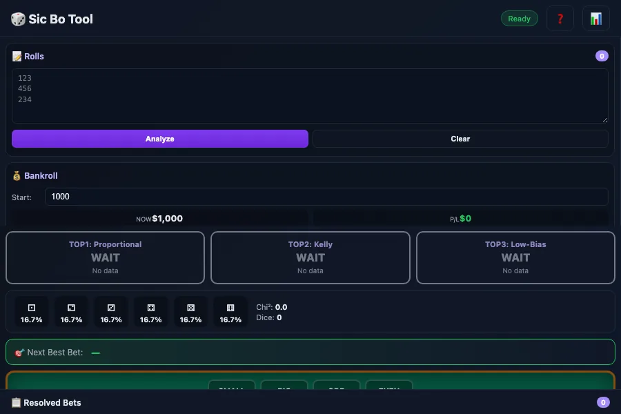Project 41 DicePattern Analytics Console dashboard