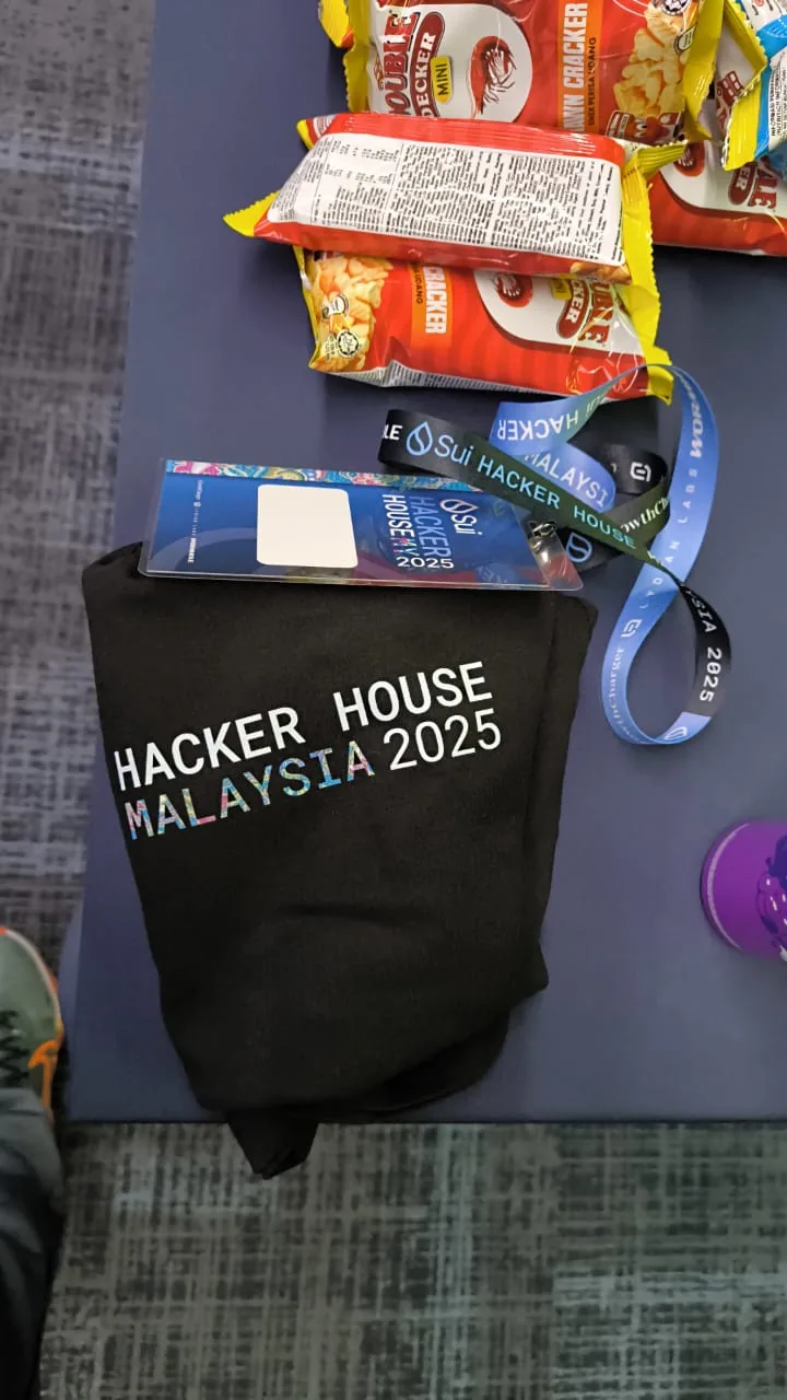 Hunter Ho and teammates at Deriv AI Hackathon build table