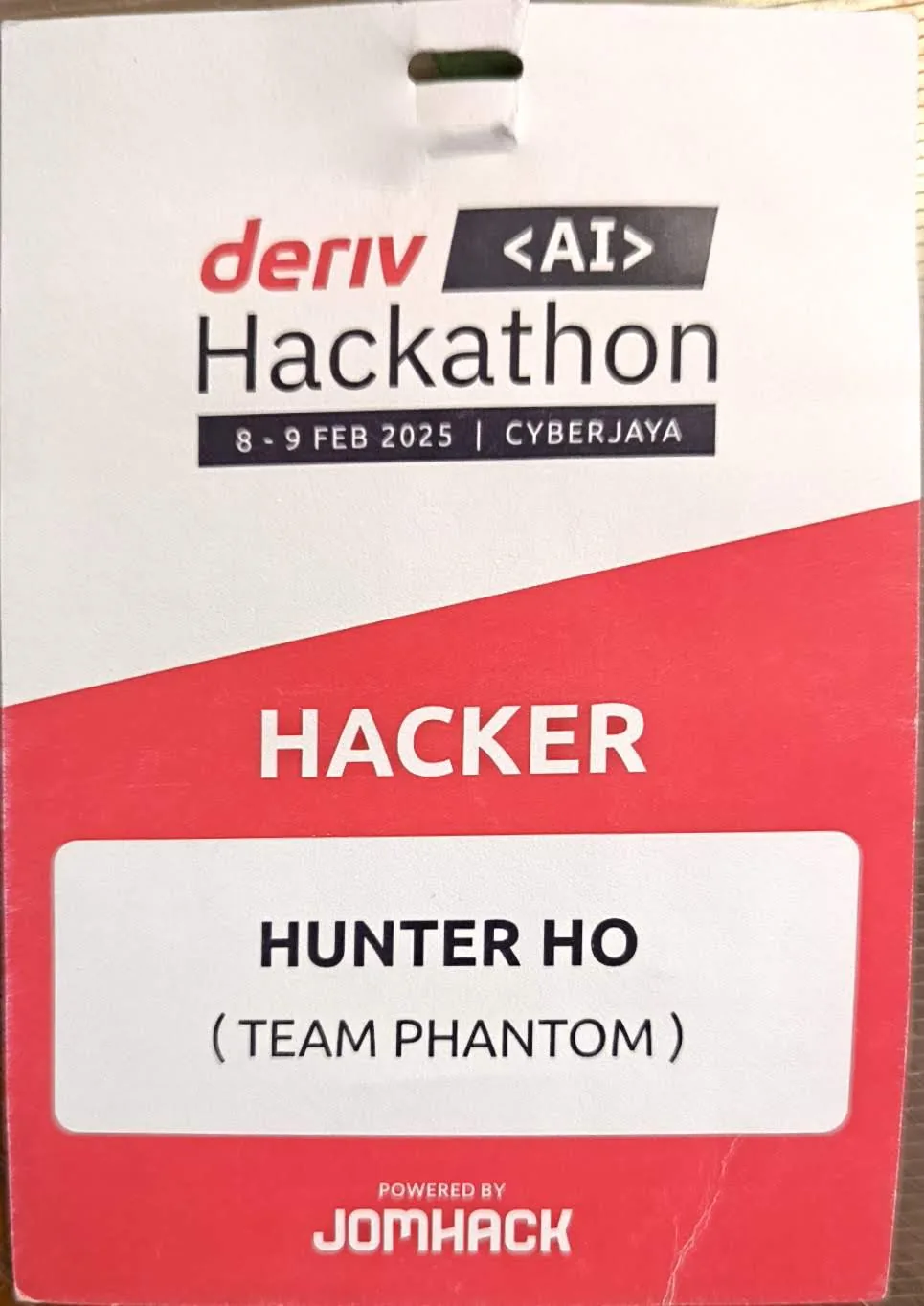 Deriv AI Hackathon first prize board and trophy