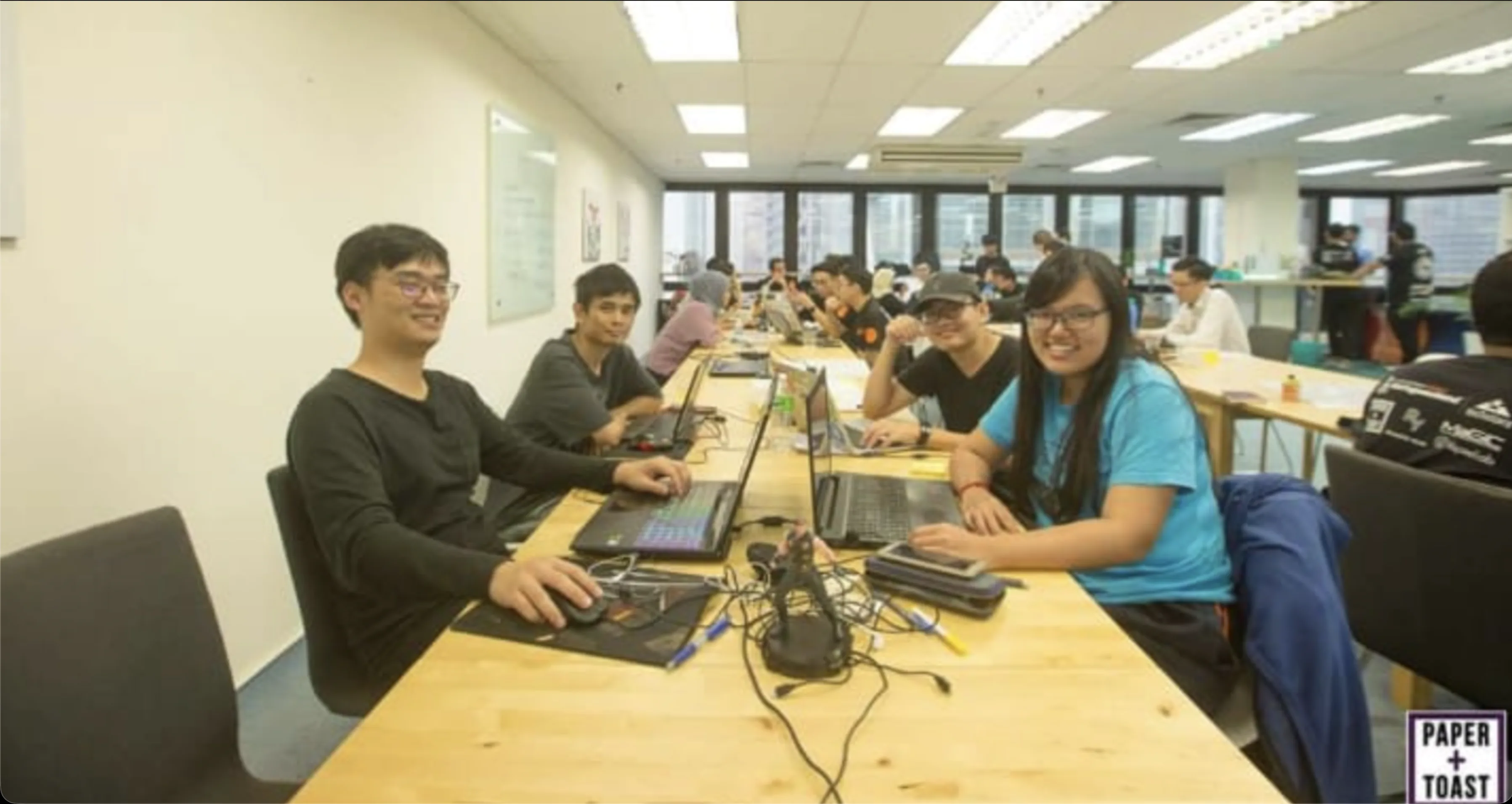 Hunter Ho selfie in front of Deriv AI Hackathon project submission screen